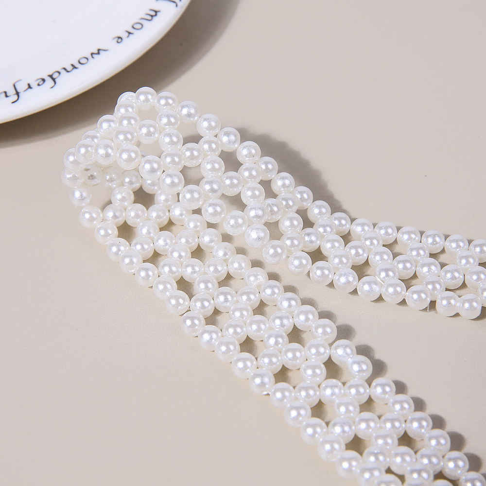 Hand-woven pearl rings, clothing accessories, fashionable hollowed-out hats, hat rings, versatile accessories, chains, belts, decorative materials Specification image