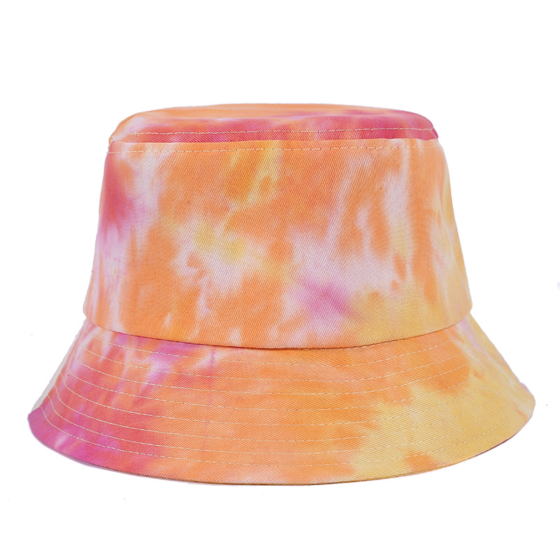 Tie-dyed basin hat, fashionable gradient color hat, outdoor sun hat, street style fisherman hat, foldable beach hat, cross-border Item Picture