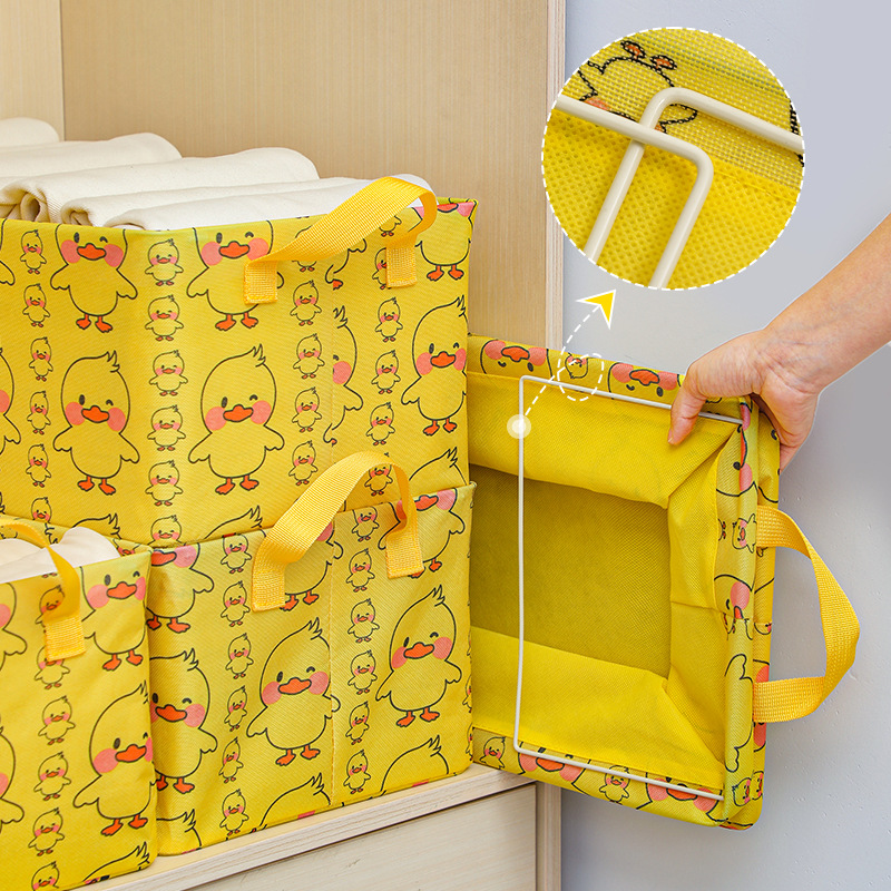 新款卡通收纳盒桌面杂物篮玩具零食衣物家用置物筐整理箱储物盒子产品图