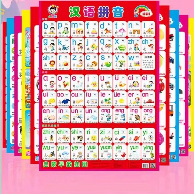 Pinyin alphabet early education wall chart, silent children learning to recognize characters, babies' enlightenment to recognize numbers 1 to 100, cross-border