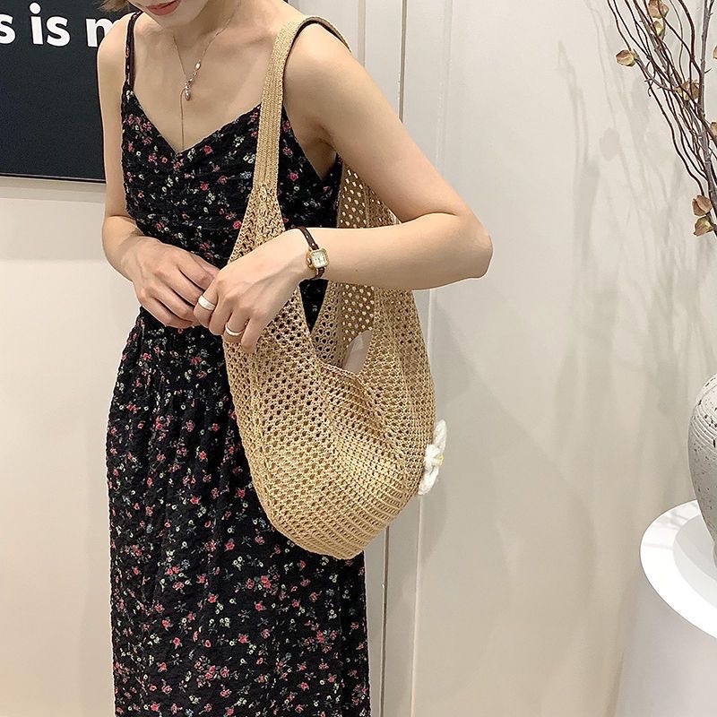 Cross-Border Straw Woven Bags, Large-Capacity Tote Bags, Woven Bags, Summer Single-Shoulder Bags, Women's Hand-Woven Bags, New Vacation Beach Bags, Hand-Woven Straw Woven Bags details Picture