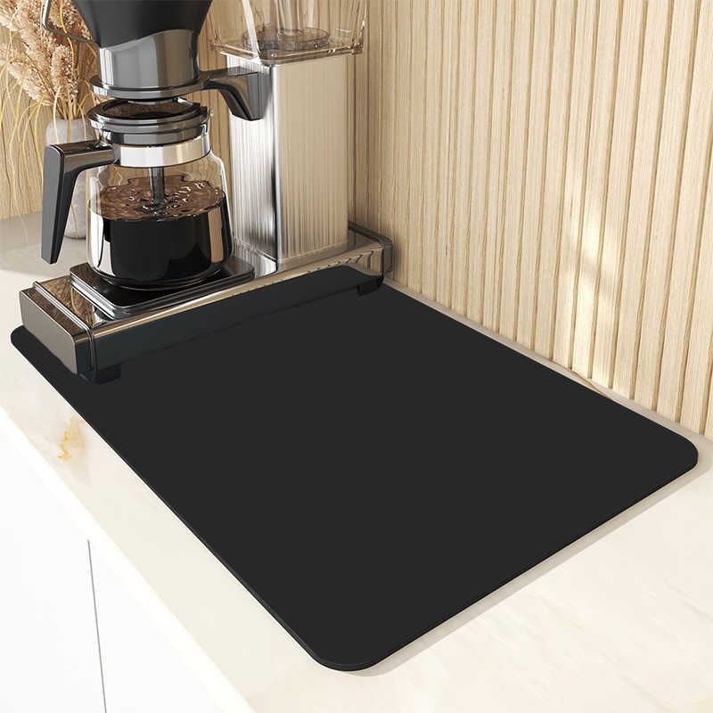 TEMU's new solid-color kitchen draining pad, diatom mud tabletop sink, wear-resistant and absorbent pad, anti-scald and heat-insulating pad details Picture