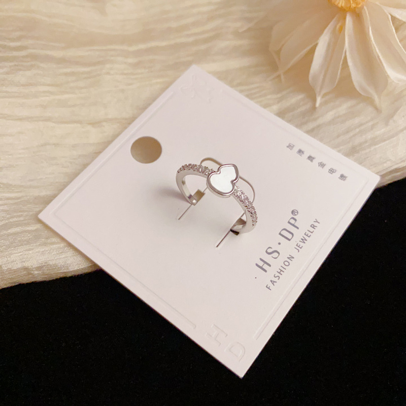 Wholesale of niche, stylish and simple shell gourd open ring for women, exquisite and versatile, high-end index finger ring details Picture