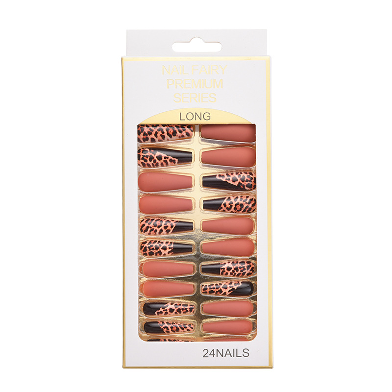 Cross-border exclusive nail plate printed long false nail patches, wearable nail boxes, long ballet nail plates wholesale Item Picture