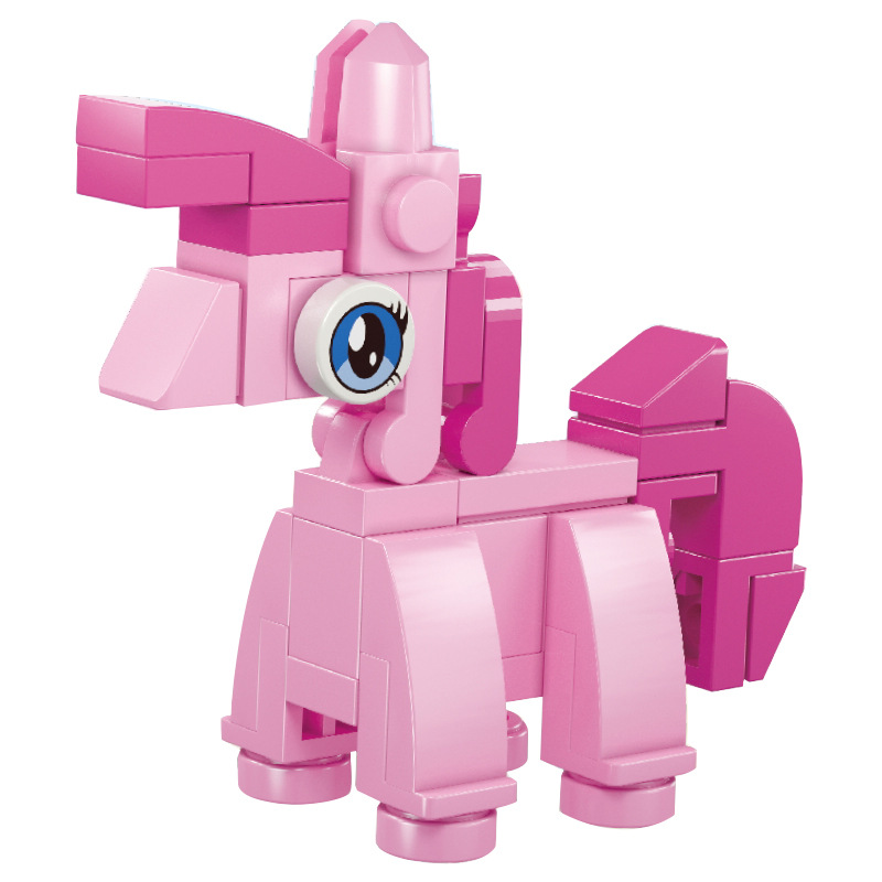 Cross-border New Year toy Gashapon blind box Rainbow Pony Small Particle building block egg assembly Children's gift small gifts Item Picture