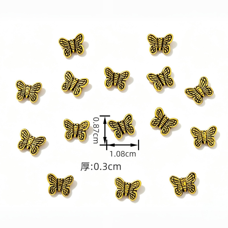 Vintage alloy butterfly beads ethnic DIY pulsera collar beads accesorios varios a través de agujeros butterfly beads Application Scenario