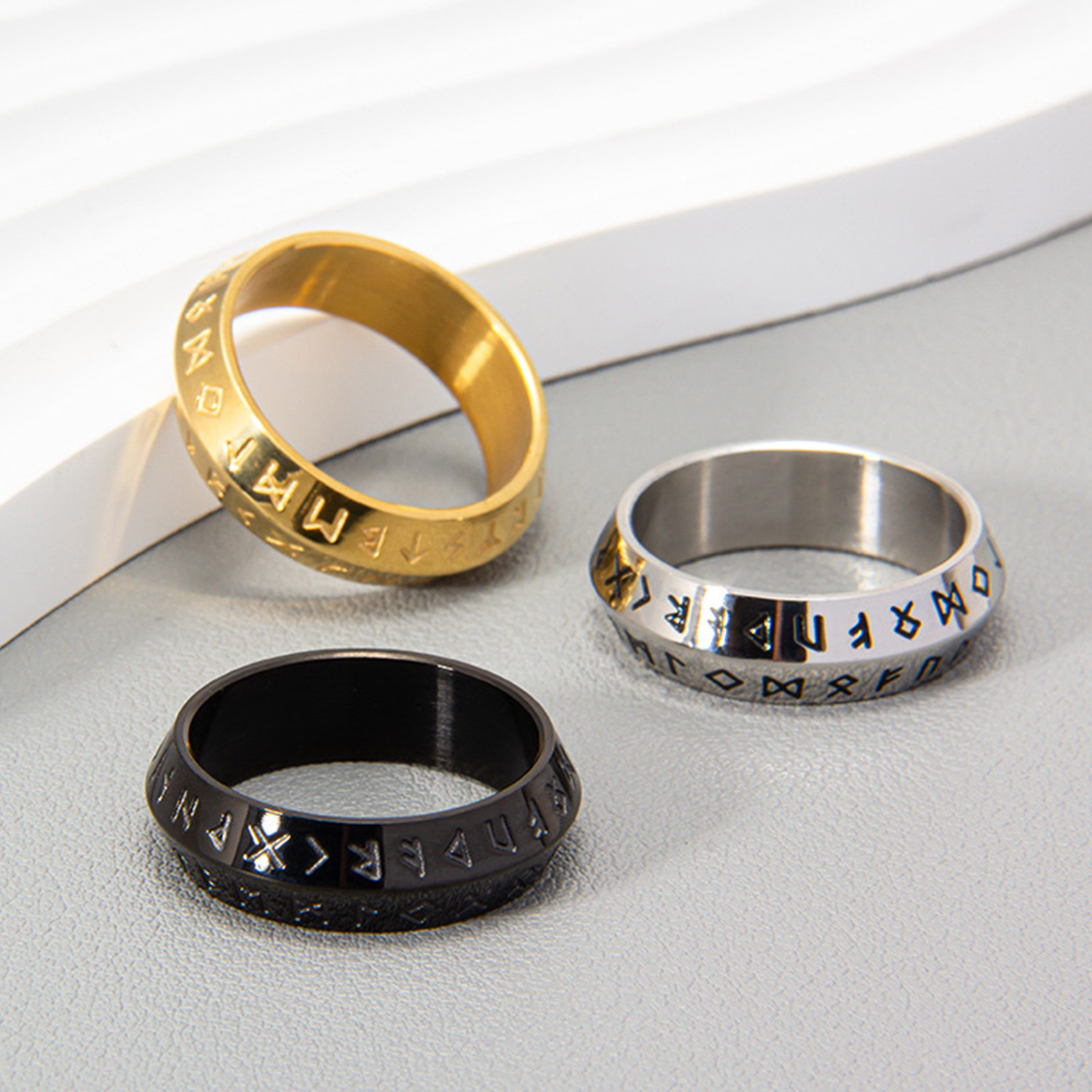 The new Viking ring and Rune ring of cross-border jewelry from Europe and America symbolize fate, the future and boundless power Specification image