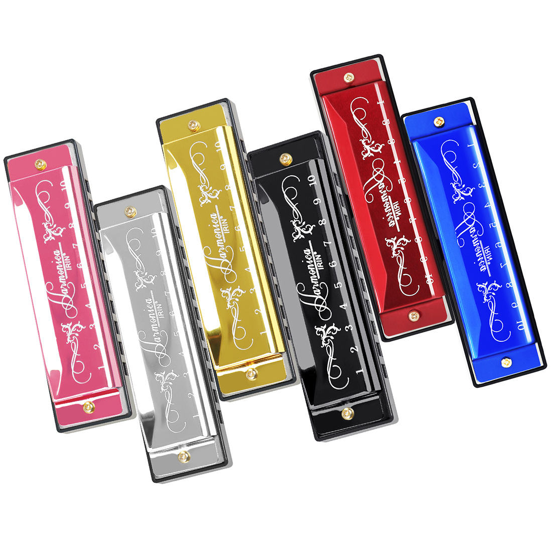 Cross-border wholesale of IRin 10-hole 20-note harmonica in C key for beginners to start playing the 10-hole harmonica details Picture
