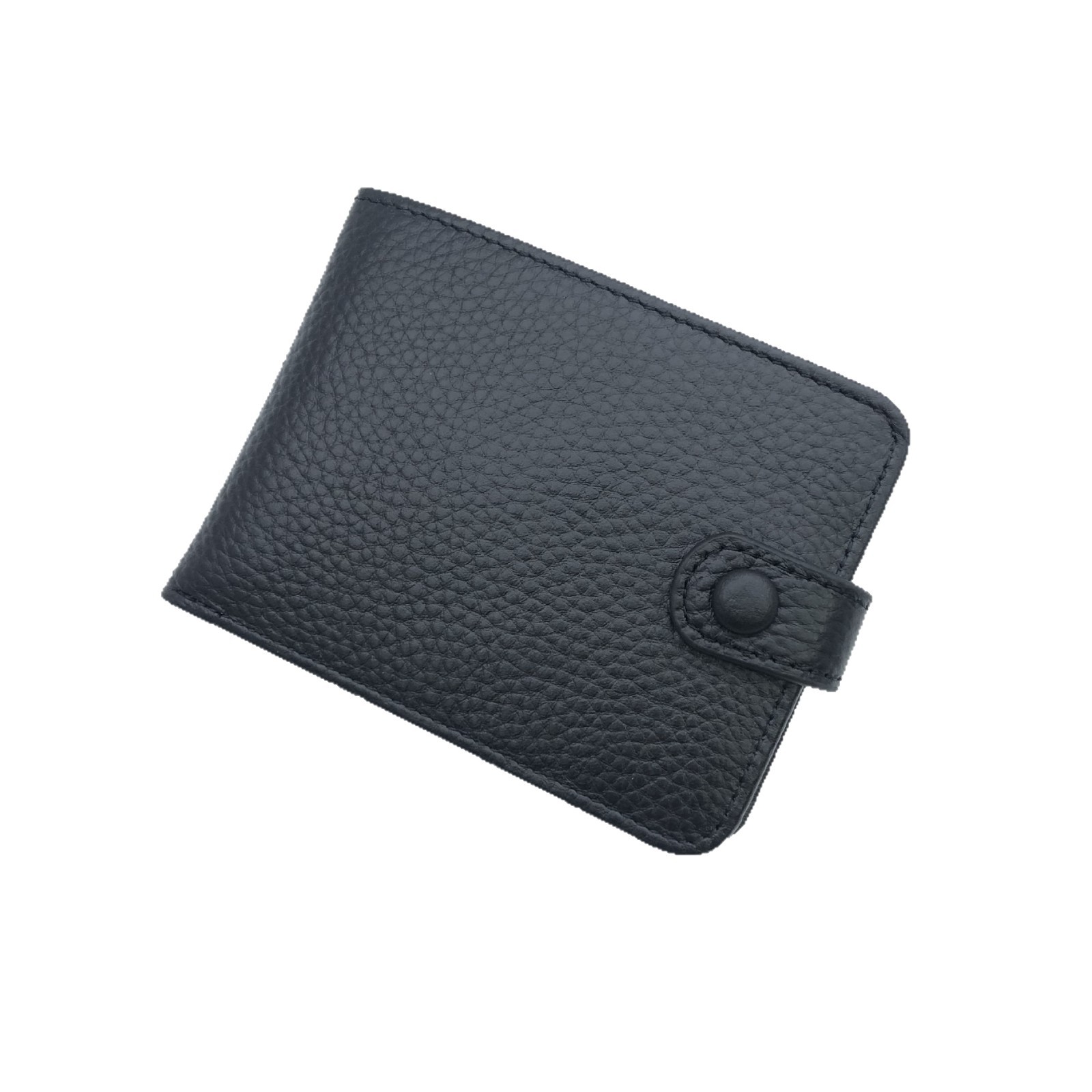 简薄钱夹头层牛皮荔枝纹镜窗暗扣小钱包横款证件包外贸款男女钱包白底实物图