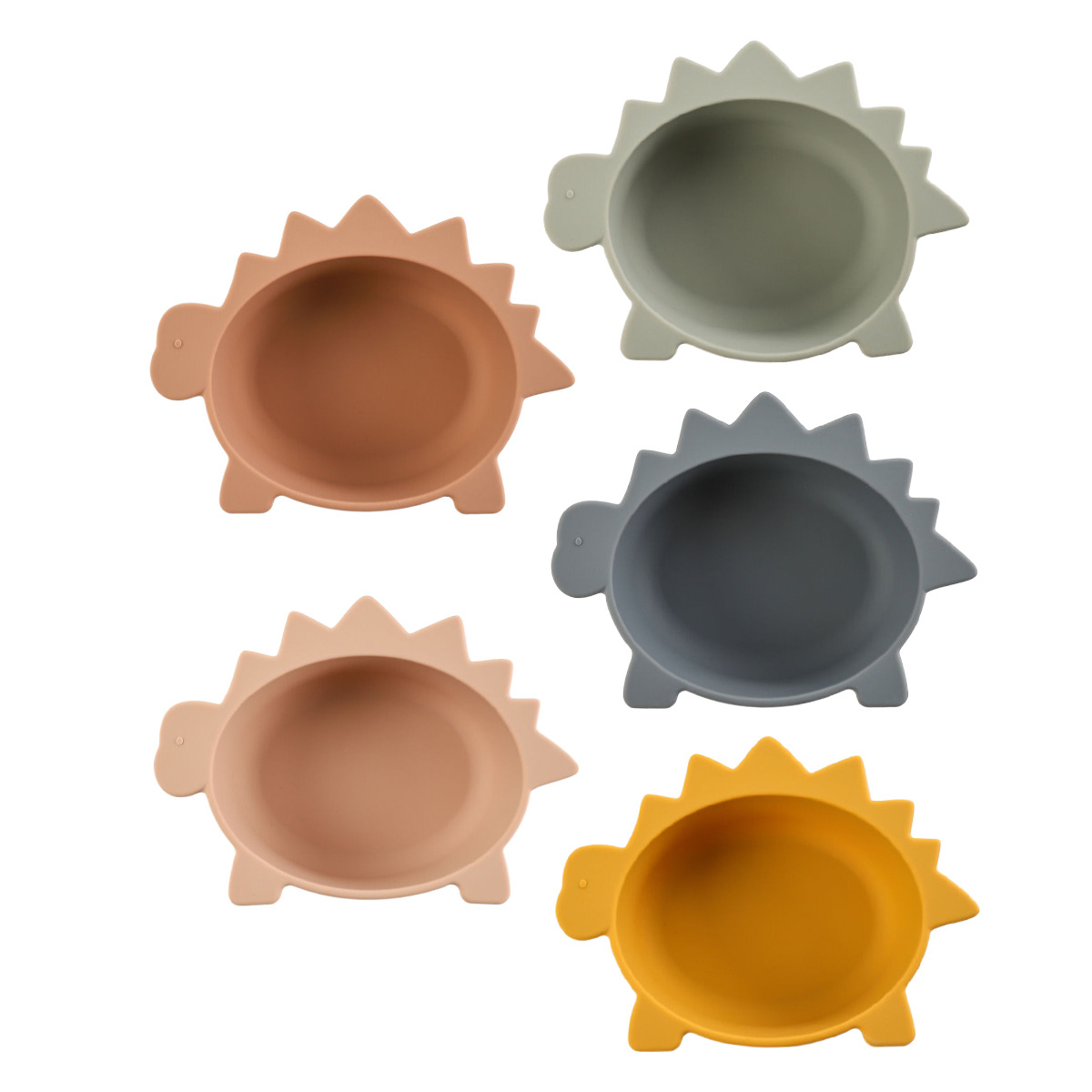 跨境热卖剑龙宝宝硅胶碗新国标幼儿学吃饭防洒防烫防摔硅胶辅食碗详情图1