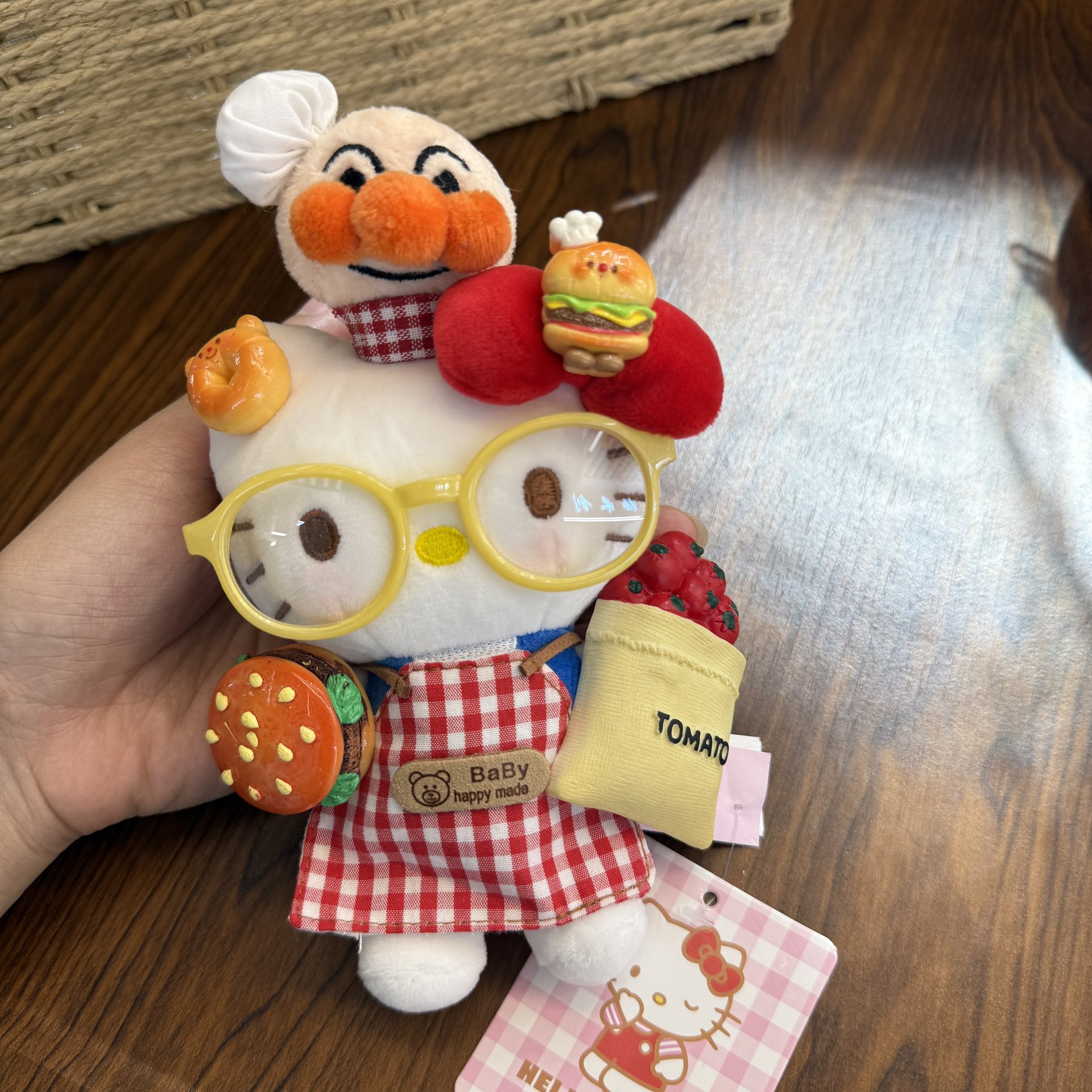 Genuine Sanlio kt helloKitty straw hat doll bag, hanging accessory, key buckle accessory and playable Application Scenario