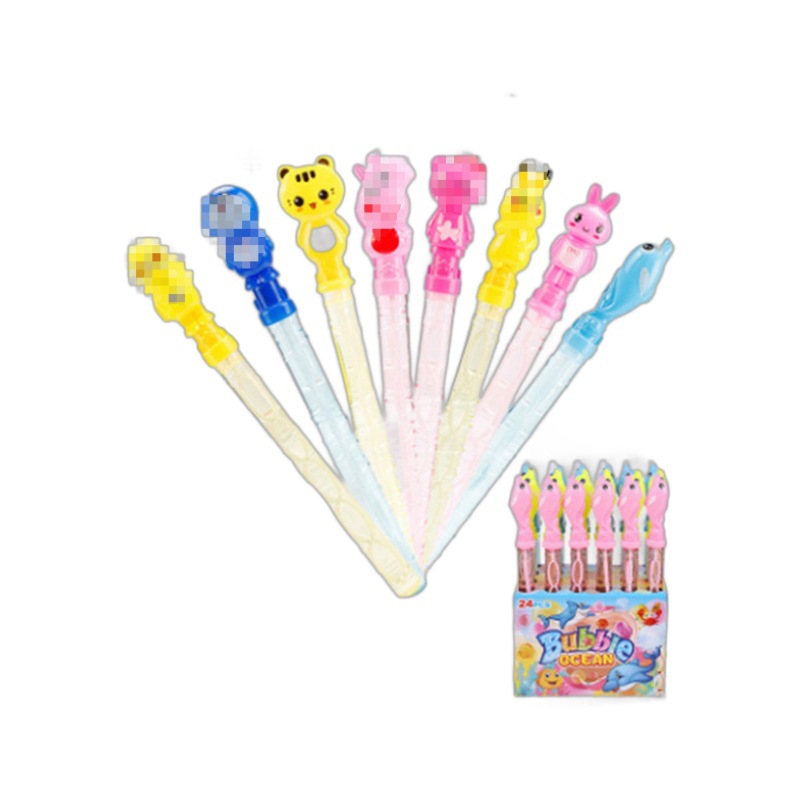 38cm cartoon seven-color bubble sticks, bubble liquid, concentrated children's bubble toys, Western swords, ground promotion and wechat business gifts Item Picture