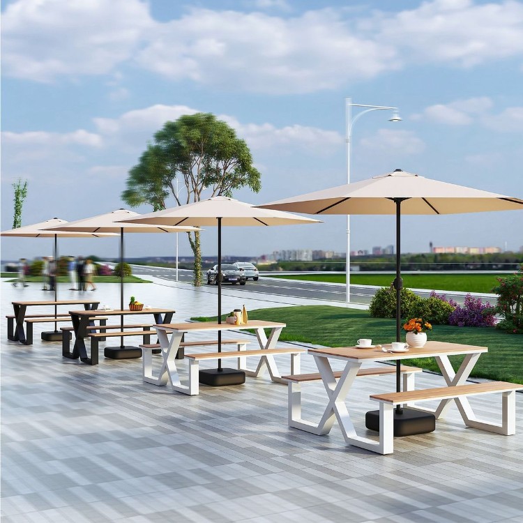Star Factory Courtyard Homestay Villa Beach Leisure Outdoor Hotel Sunshade Umbrella Central Column Umbrella Integrated table and Chair Specification image
