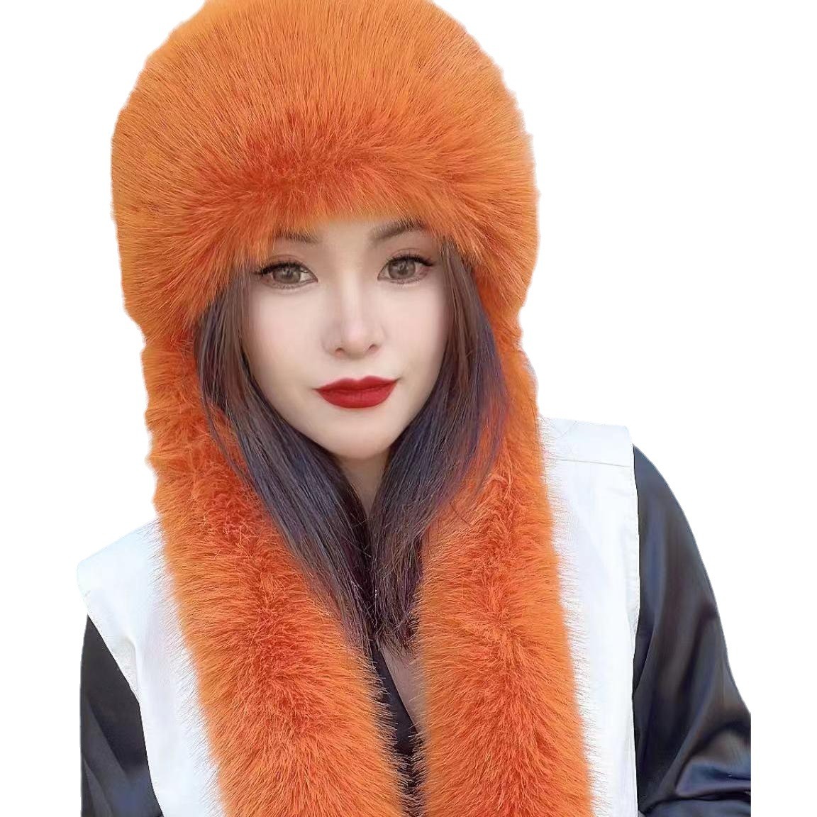 Factory direct sales of plush Lei Feng hats, suitable for both men and women, with mink wool long-haired locomotive caps, thickened for warmth and ear protection in winter Item Picture