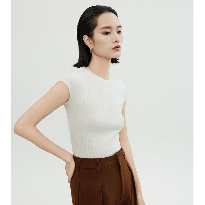 白露版型巨好无缝短袖针织衫半袖打底上衣圆领T恤女羊毛衫修身详情图4