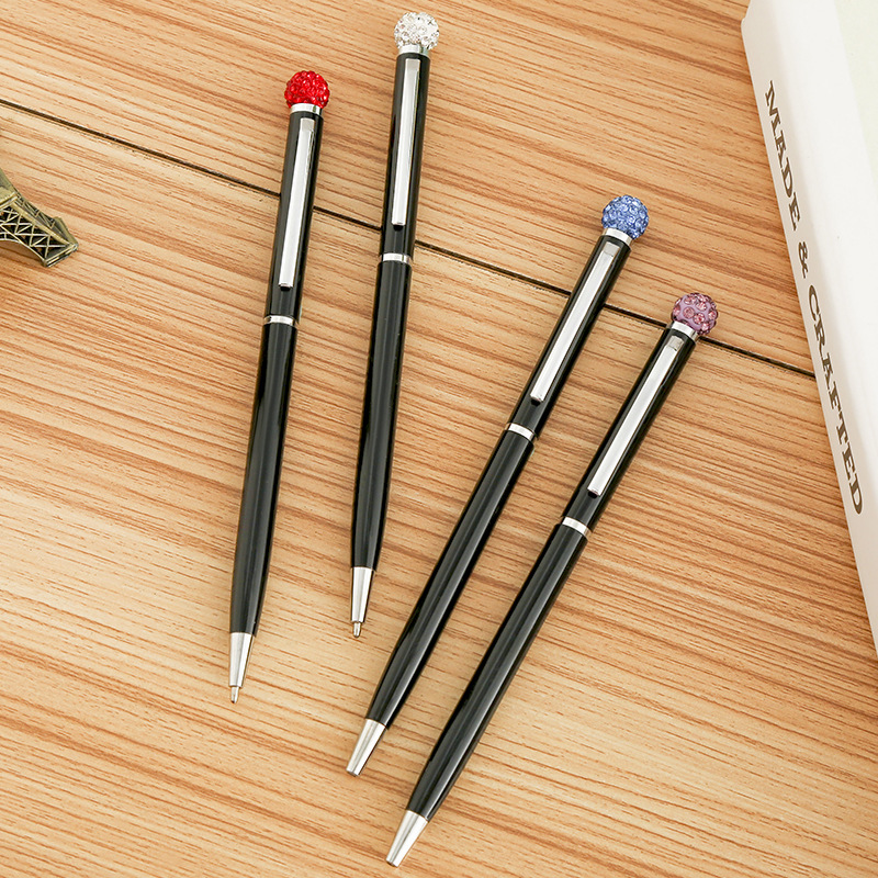 2023 New Creative multi-color diamond ball metal Ballpoint pen, student gift advertising pen, cross-border best-selling signature pen Specification drawing