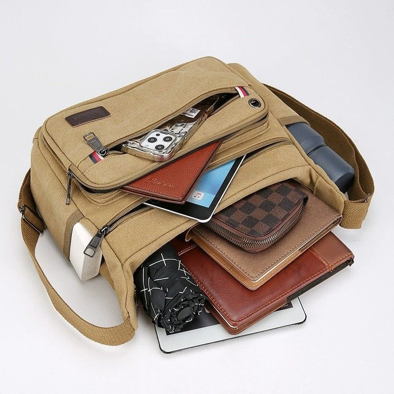 New tool kits, labor protection bags, wear-resistant construction site single-shoulder crossbody bags, large-capacity travel bags, canvas bags, men's bags, fashionable details Picture