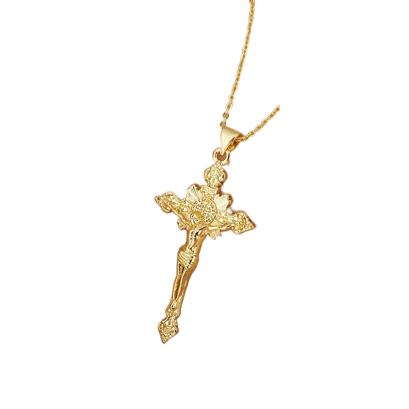 Cross-border best-selling new product: Creative cross necklace with micro-inlaid zircon, unique, original, simple and versatile. Factory wholesale Item Picture