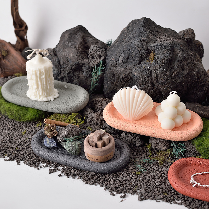 蜡烛杯空杯苔原扩香石无火香薰晶石室内持久家用精油香氛摆件