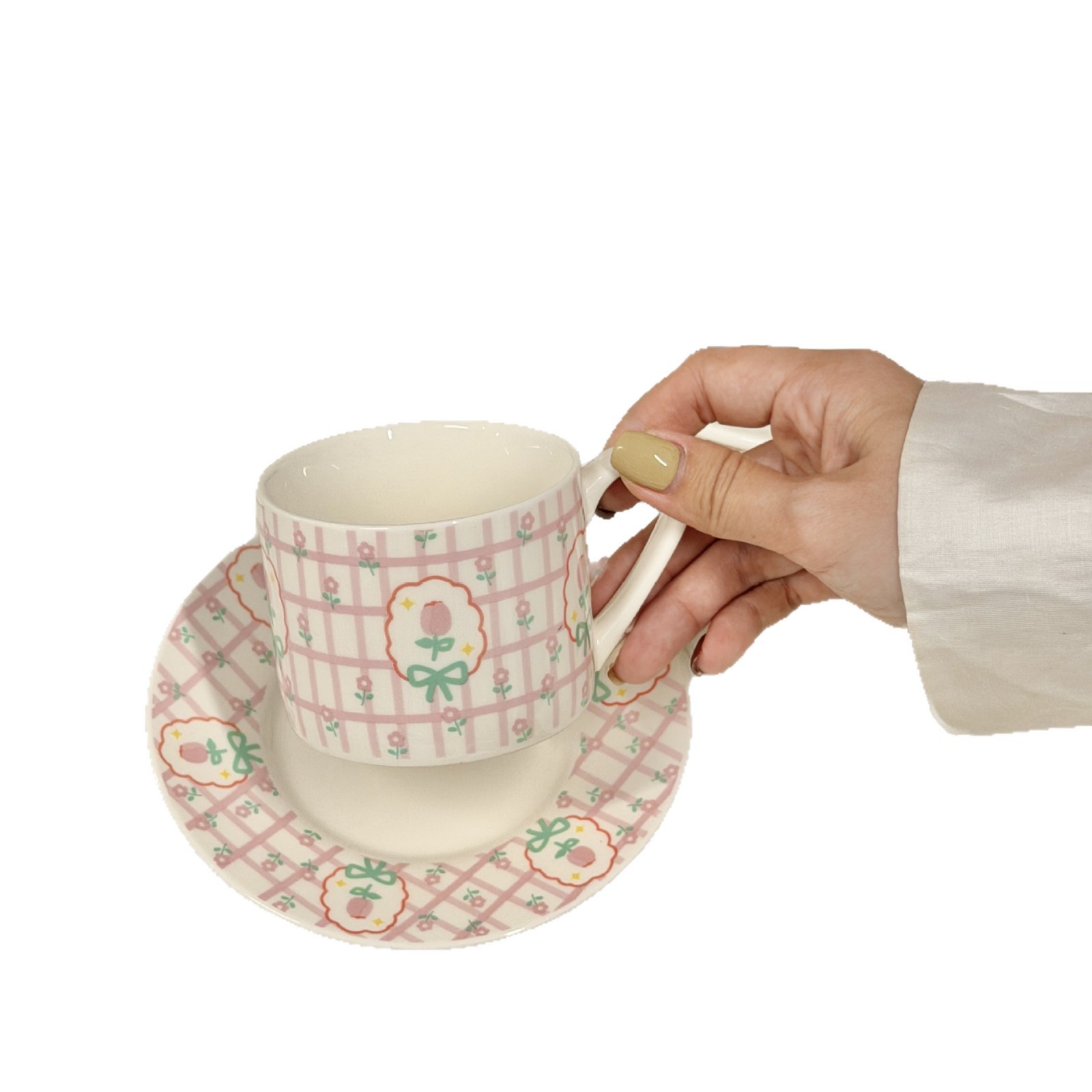 Ins-style coffee cup and plate gift box, ceramic mugs, opening event gifts, high-appearance-level cup souvenirs Item Picture
