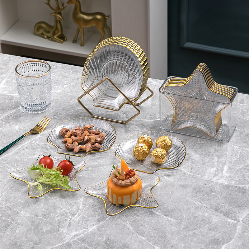 Different-shaped bone-spitting plates, snack plates, storage plates, plastic simple style, new foreign trade starfish shell plates details Picture