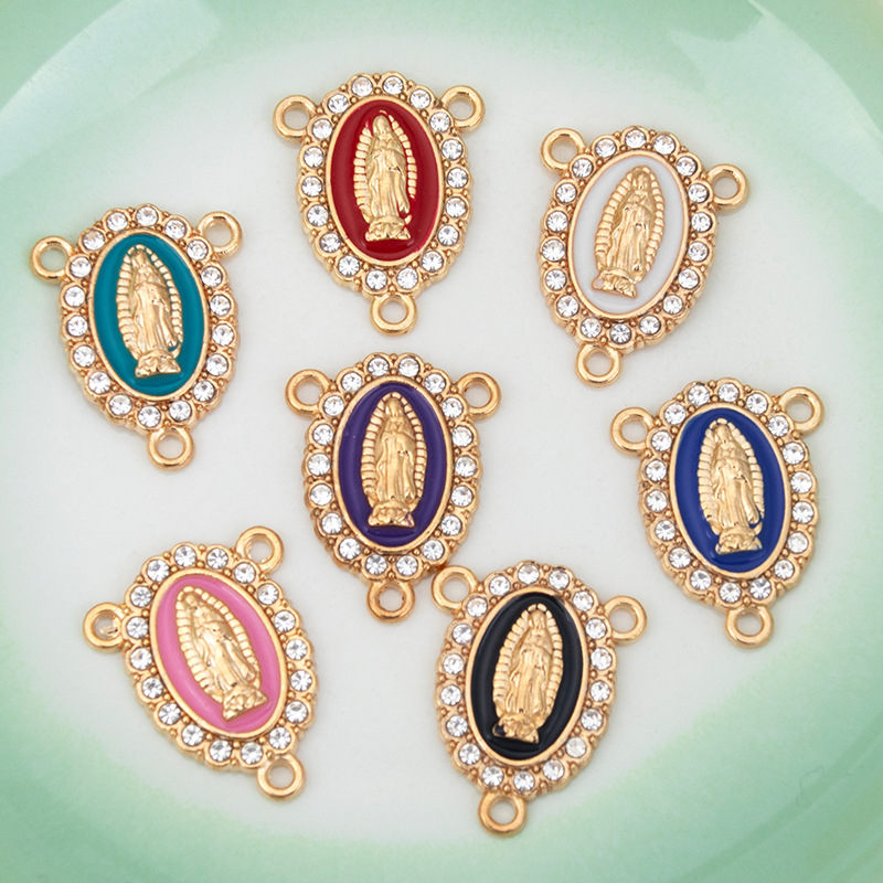 New creative alloy three-pendant diy accessories, religious Virgin Mary oil drip diamond necklace bracelet pendant pendant, Virgin Mary Buddha Statue, Guan Gong statue, Wong Tai Sin statue, Jade Guanyin Buddha utensils and accessories New creative alloy three-pendant diy accessories, religious Virgin Mary oil drip diamond necklace bracelet pendant pendant, Virgin Mary Buddha Statue, Guan Gong statue, Wong Tai Sin statue, Jade Guanyin Buddha utensils and accessories