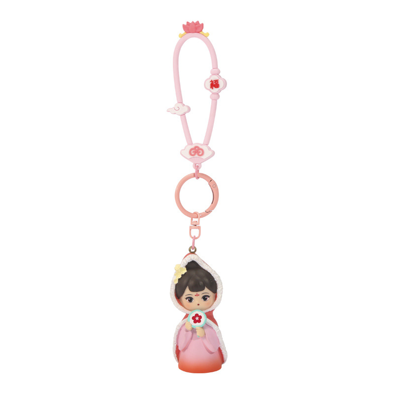 钥匙扣/卡通钥匙扣挂件/钥匙扣公仔挂件/宋锦/流沙入油玩具白底实物图