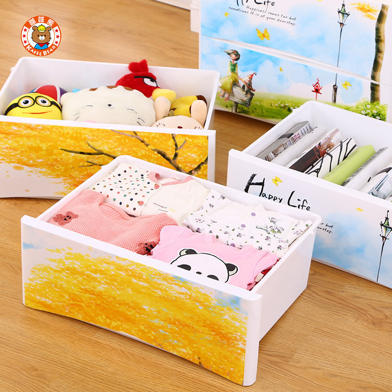 加厚抽屉式大号收纳柜儿童柜子宝宝衣柜储物柜塑料多层整理箱五斗产品图