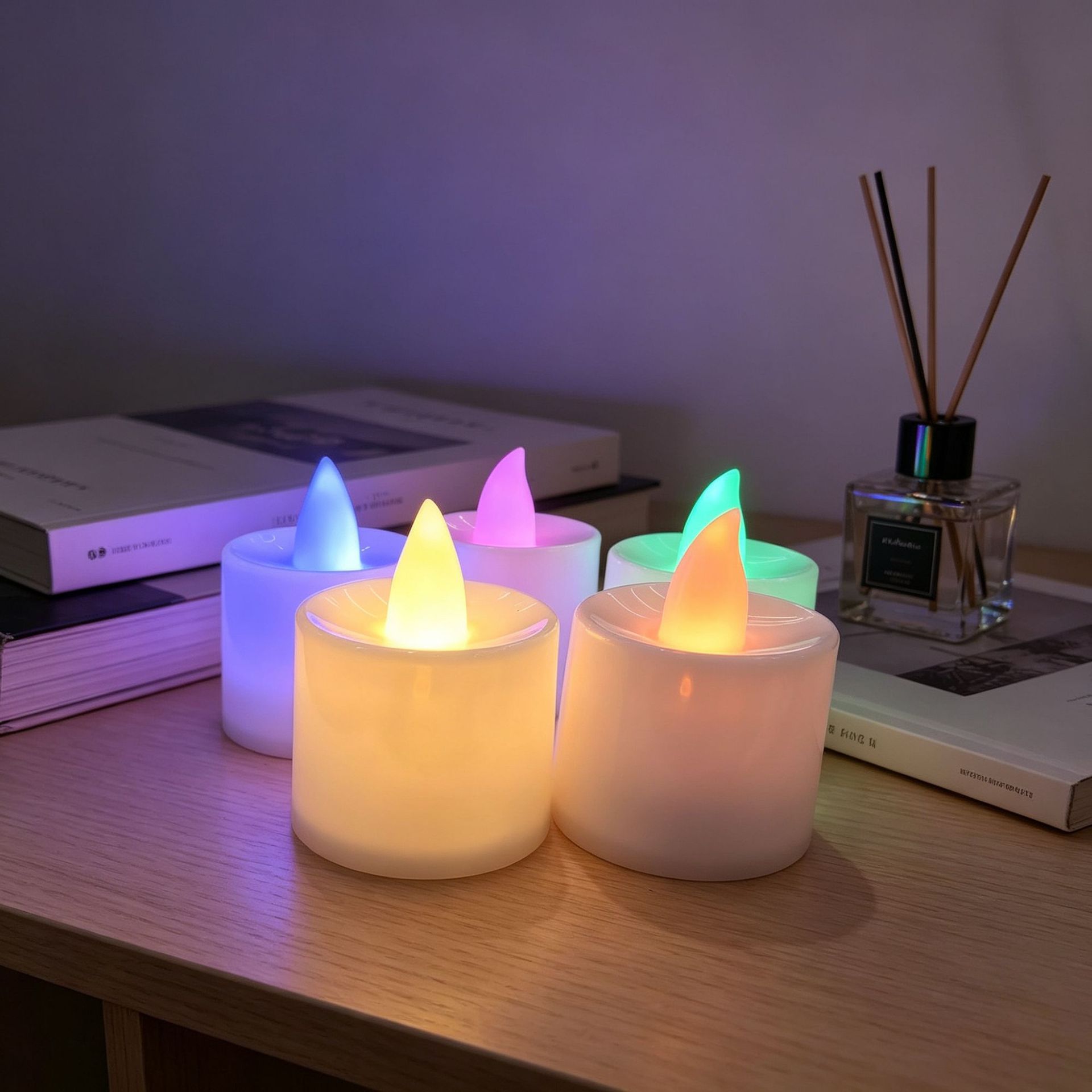 LED simulation electronic candles, white small tea wax lamps, party, wedding, birthday set props, festival atmosphere lights details Picture