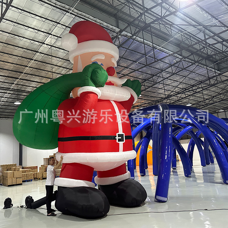 跨境圣诞气模LED发光充气老人摆件户外充气装饰品庭院圣诞节道具产品图