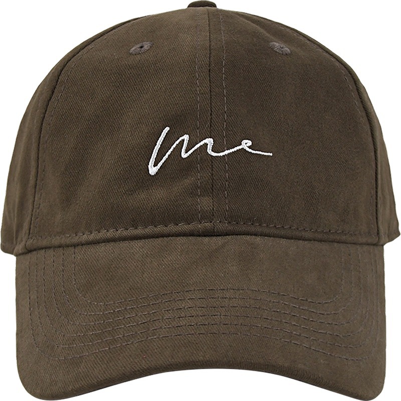 版型好！原创设计大头围鸭舌帽男日系韩版字母时尚复古棒球帽女白底实物图