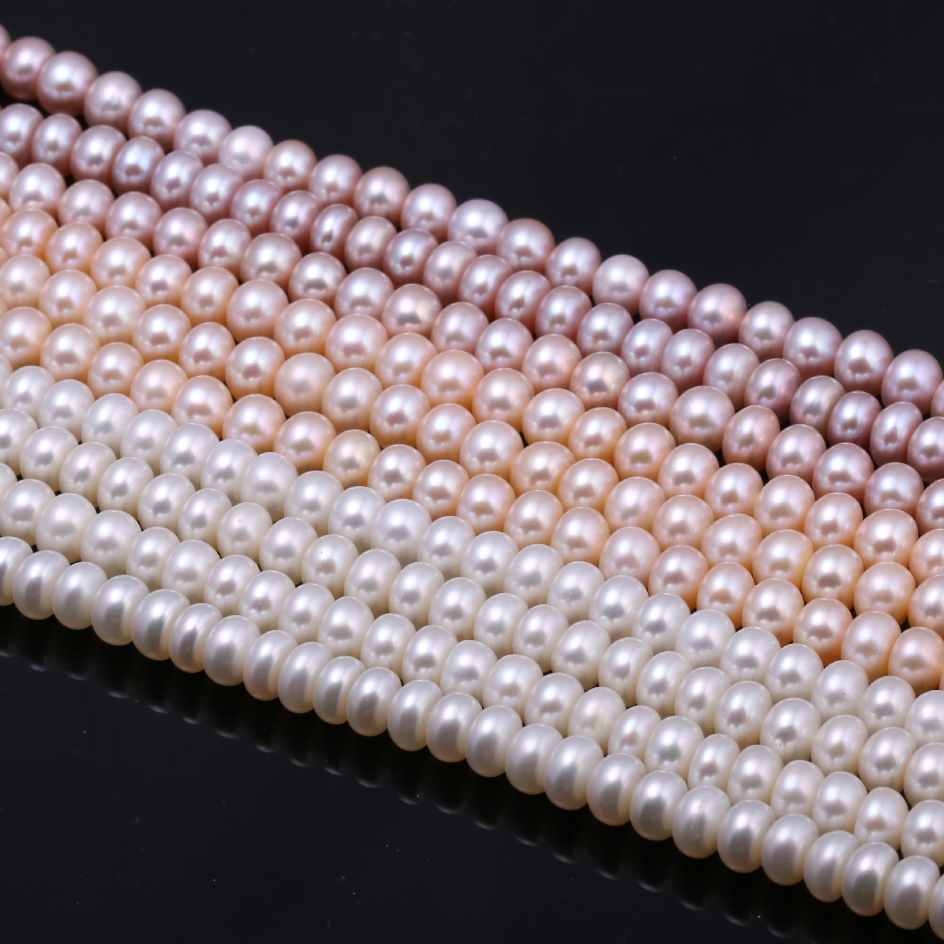 DIY necklace and bracelet accessories made of natural freshwater pearl beads 6-7mm four-sided glossy pearl jewelry