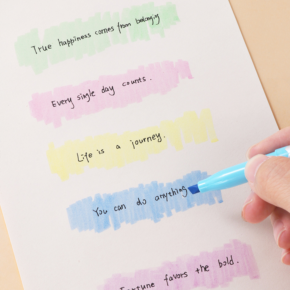 Cross-border exclusive Highlighter Erasable multi-color thermal friction fading marker pen Thermal erasable rubbing Highlighter Application Scenario