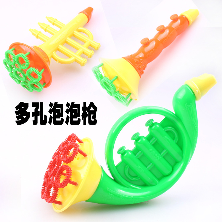 Wholesale of new multi-head Musical Instruments, bubble guns, horns, bubble water, saxophones, trumpets, bubble sticks, and children's toys details Picture