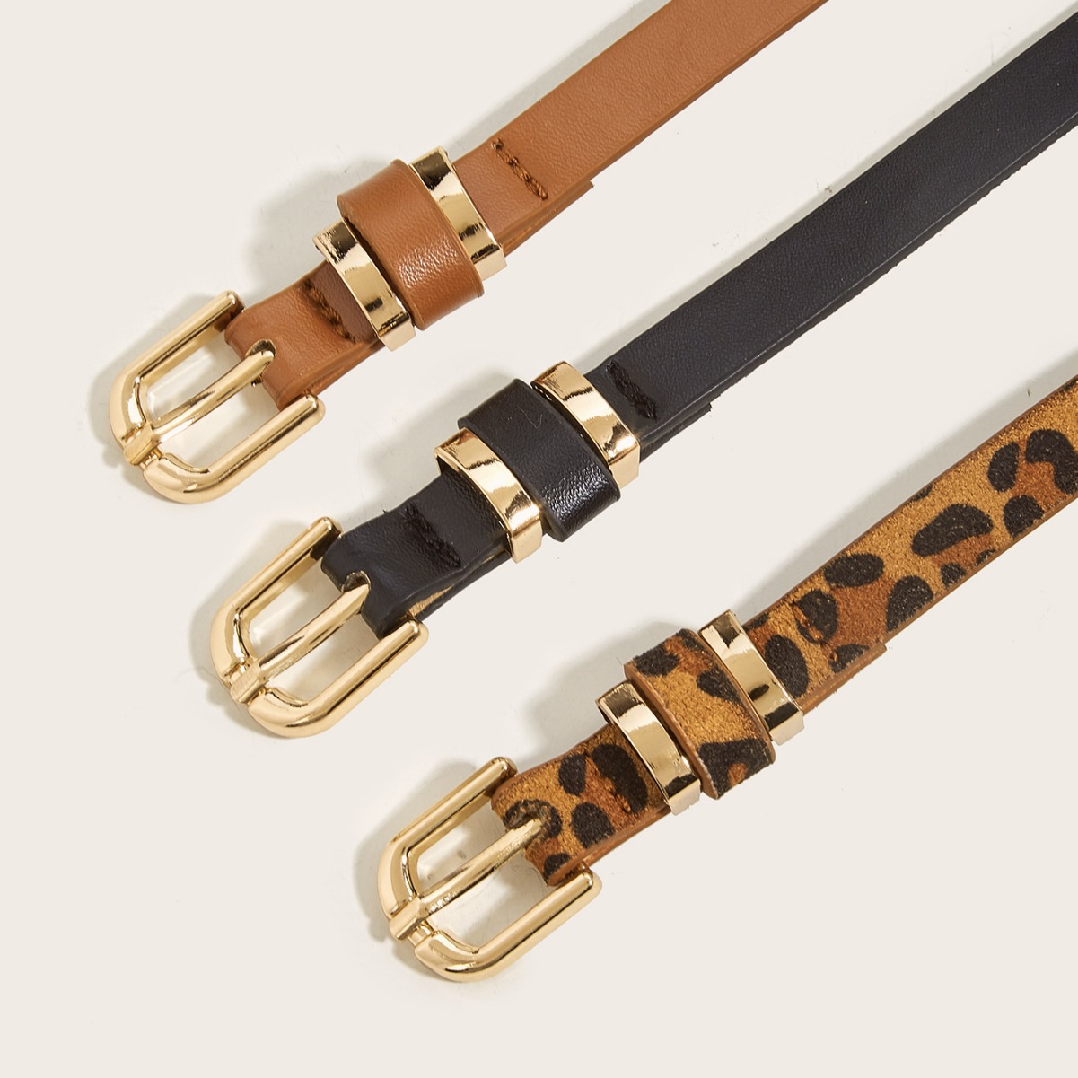 Retro fine belt, ladies' versatile needle buckle small belt, simple decoration, summer leopard print belt, in stock, needle cross-border belt Specification image