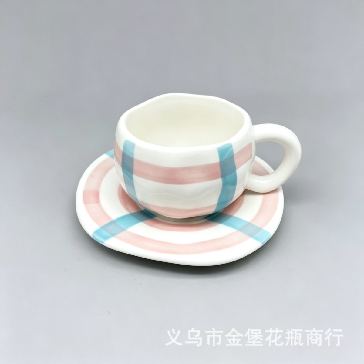 Estilo coreano arco cereza cerámica tazas y platos alto nivel de apariencia corazón de chica té de la tarde taza de café encaje plato de aperitivo