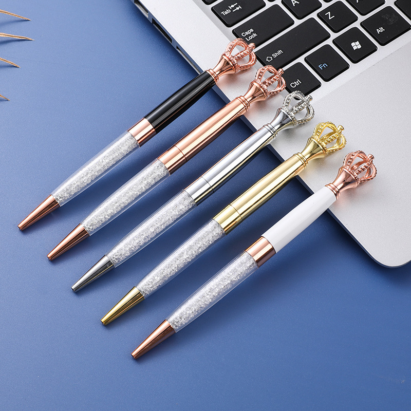 Crown Ballpoint pens, diamond pens, metal pens wholesale in stock, Minghao Factory 2023 model gift pens, business pens details Picture