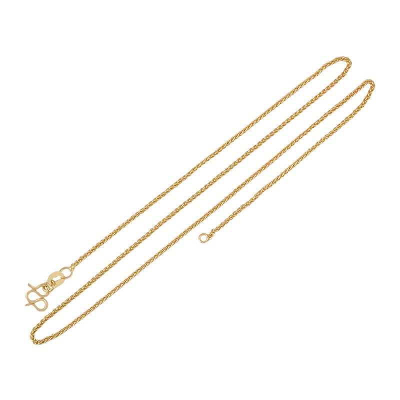 Honglu M buckle Chopin chain plated with 24K gold, elegant and high-end for women, copper-plated bare chain, versatile design, collarbone chain necklace Item Picture