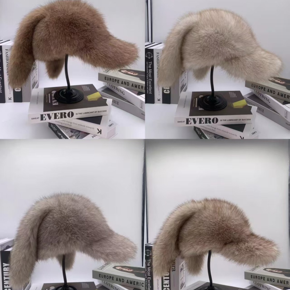 All-fur women's thick and warm Lei Feng hat, faux fur fox fur hat for cold protection, Korean version Lei Feng hat, ear protecters