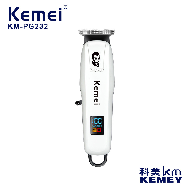 Kemei Cross-border Hair Clipper Mini Portable LCD Smart Digital Display Hair Clipper Professional electric clipper KM-PG232
