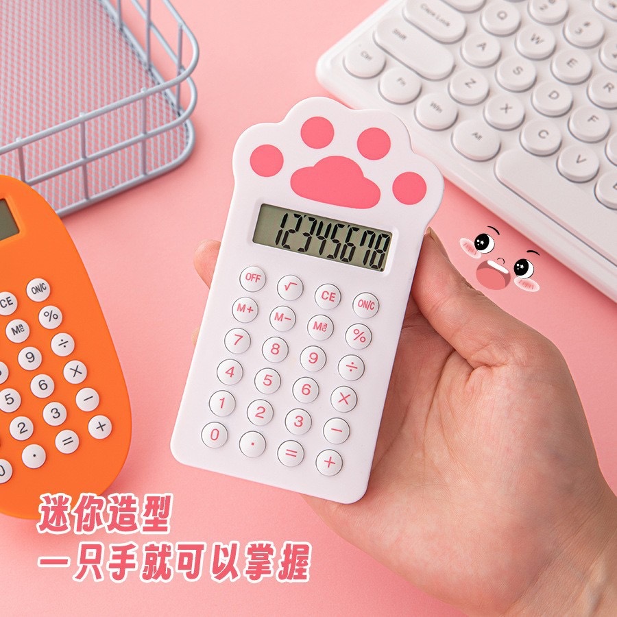 White cat claw styling keypad calculadora científica luminosa teclado blanco coil book adecuado para aprendizaje de oficina details Picture