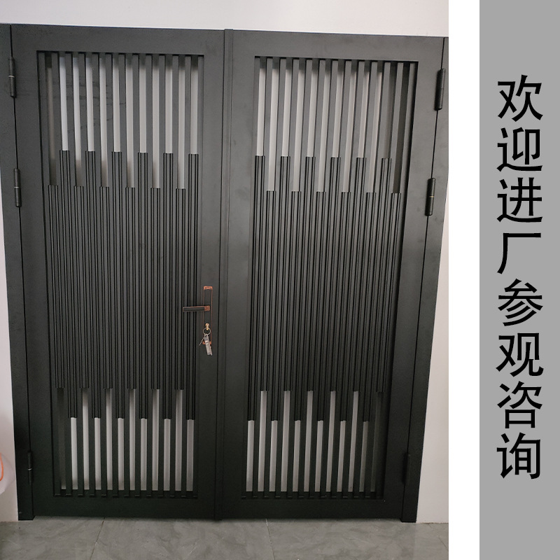 Aluminum alloy courtyard gate, simple and modern villa, rural self-built house courtyard gate, aluminum art double door custom door Application Scenario
