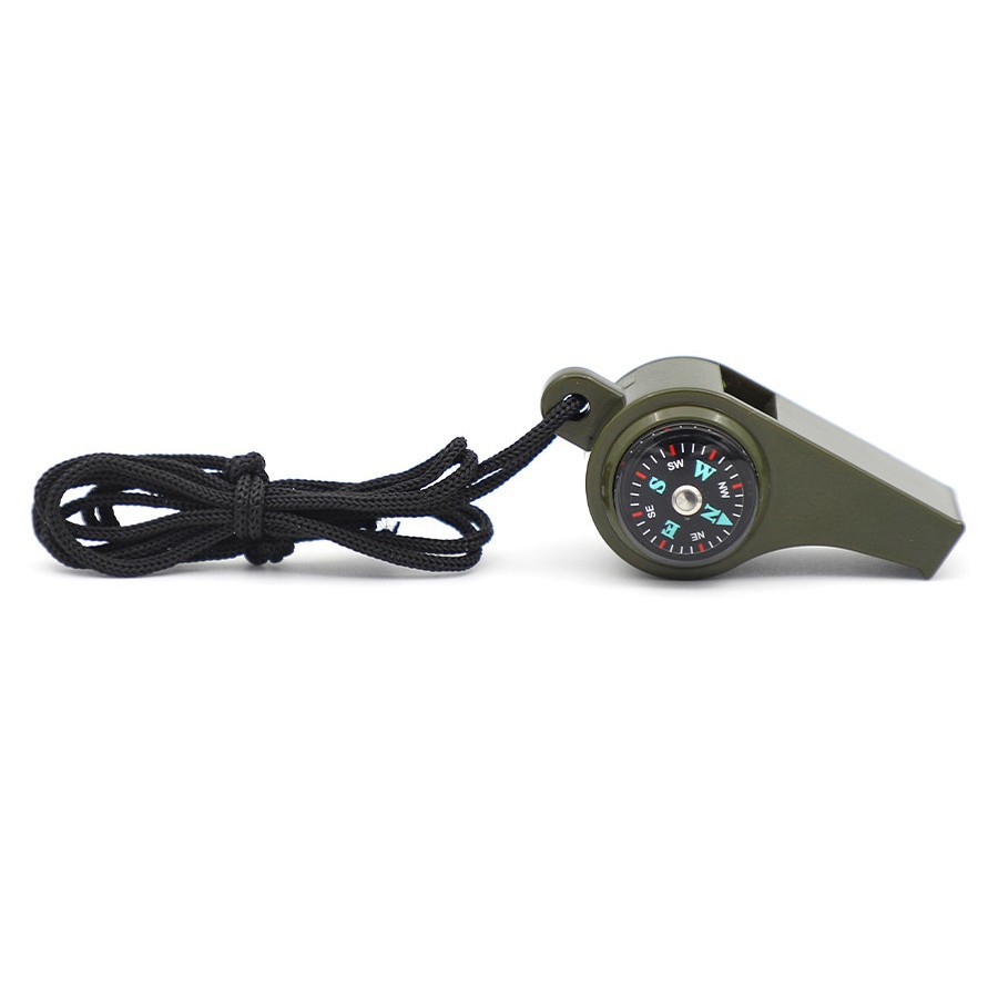 Multi-functional three-in-one thermometer, compass, portable emergency call, survival whistle, outdoor products whistle Item Picture