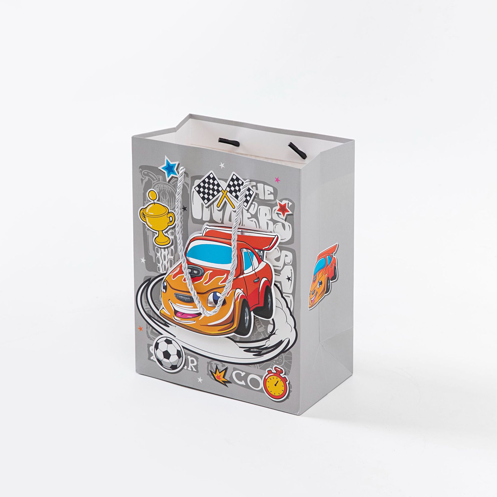 Wholesale gift bags, children's red cartoon car handbags, non-woven fabric packaging bags, party birthday gift bags, and souvenir packaging Item Picture