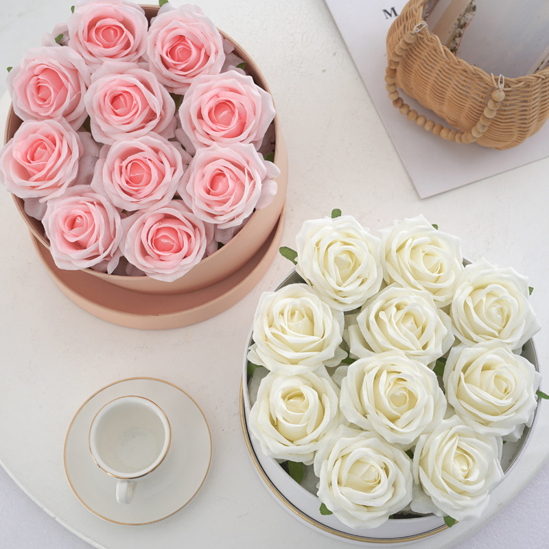 仿真香妃玫瑰花头假花绢花朵diy手工材料头饰发饰配件婚庆花墙