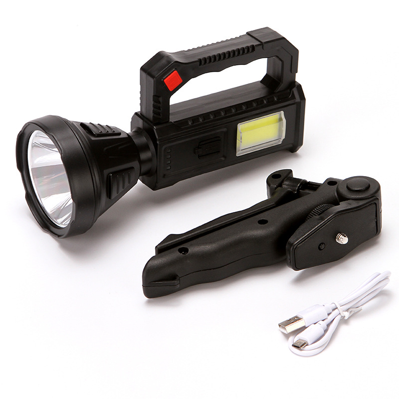 TY-841T创意太阳能充电手提电筒 户外超亮远射带支架手提耐用巡逻探照灯跨境热卖产品图