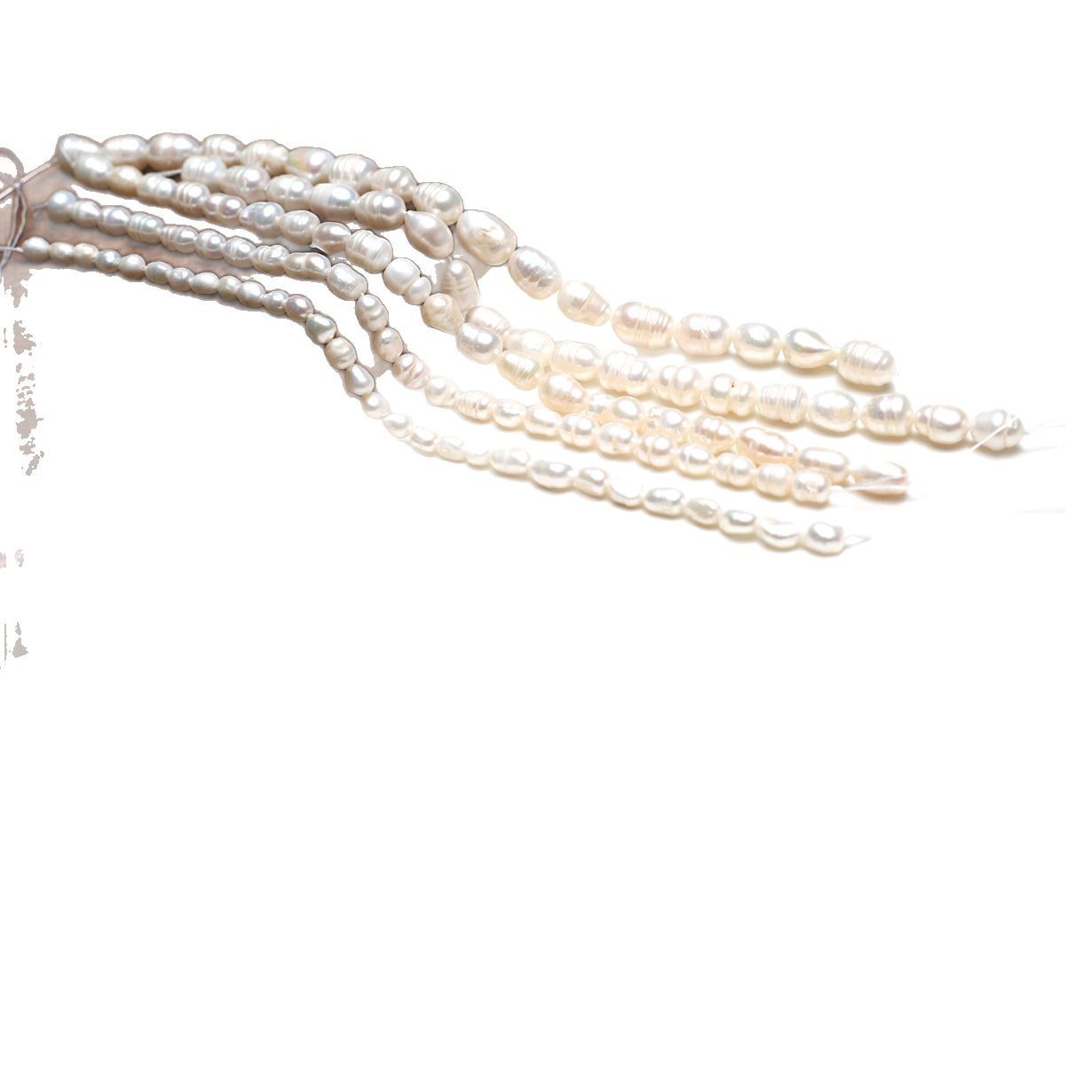 Bulk wholesale of natural freshwater rice-shaped pearl loose beads with tassel necklaces and headwear, DIY beaded hairpins materials Application Scenario