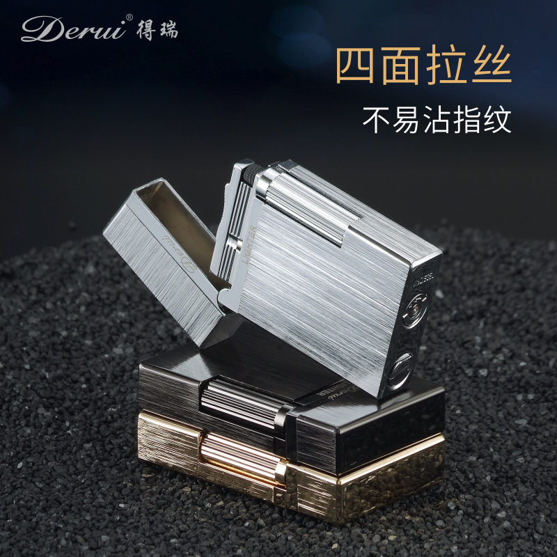 DR2030复古朗声打火机经典钢音充气砂轮明火高端礼品打火机细节图