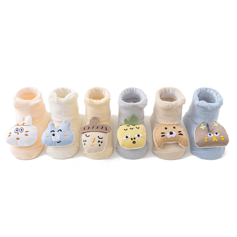 Baby socks, Class a cotton spring and summer new cartoon baby socks, glue anti-slip mid-calf newborn socks for 0-1 year old Item Picture