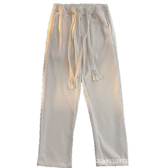 In the autumn of 2025, men's corduroy pants for autumn and winter, straight-leg trendy sportswear sweatpants with fleece wide-leg casual trousers Item Picture